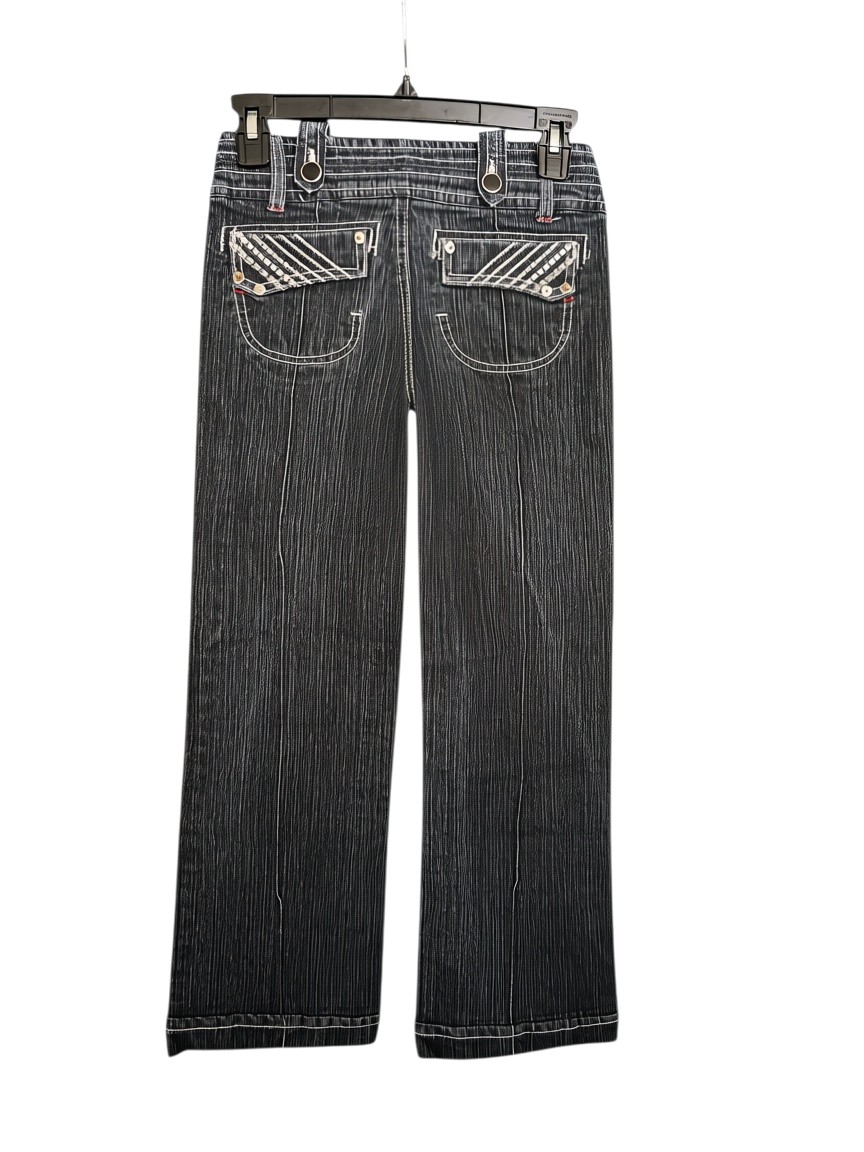 Dark Wash Embellished Straight Leg Denim Jeans