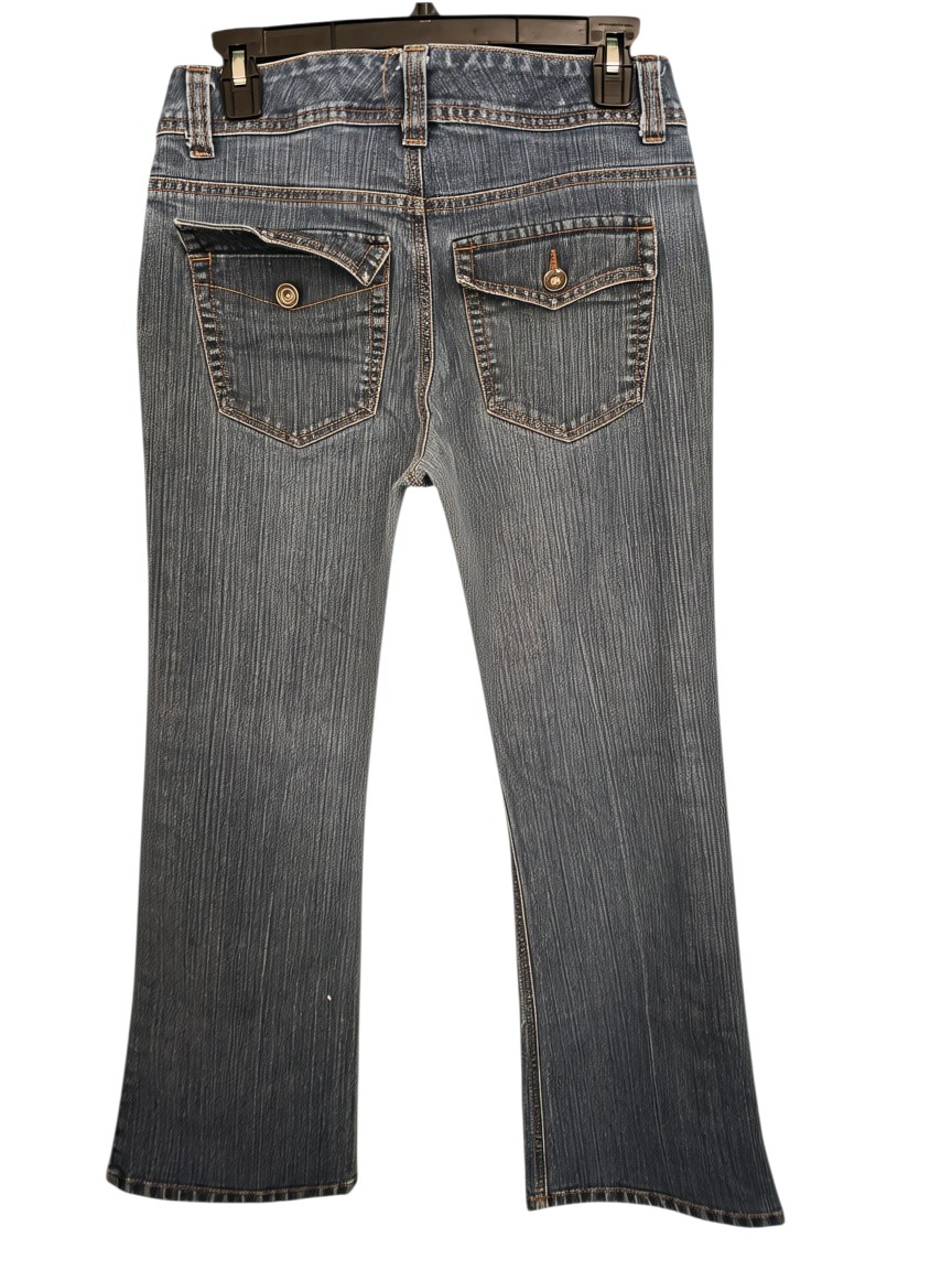 Indigo Wash Low-Rise Flap Pocket Jeans