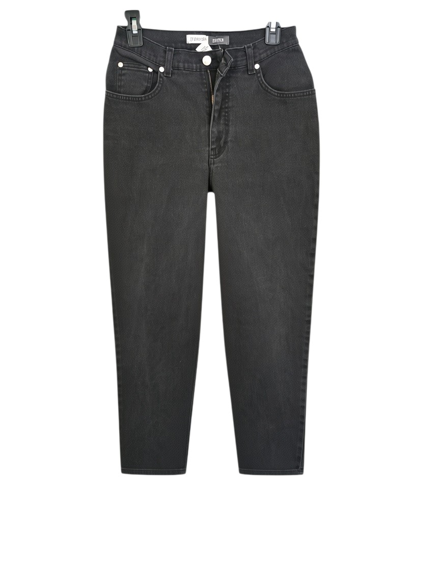 Vintage Washed Black Tapered Jeans