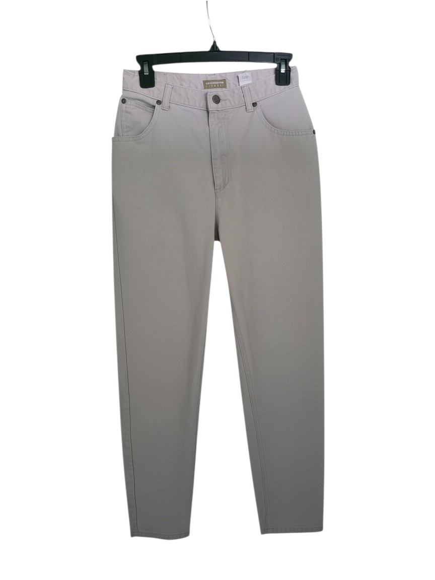 High-Rise Greige Tapered Leg Denim