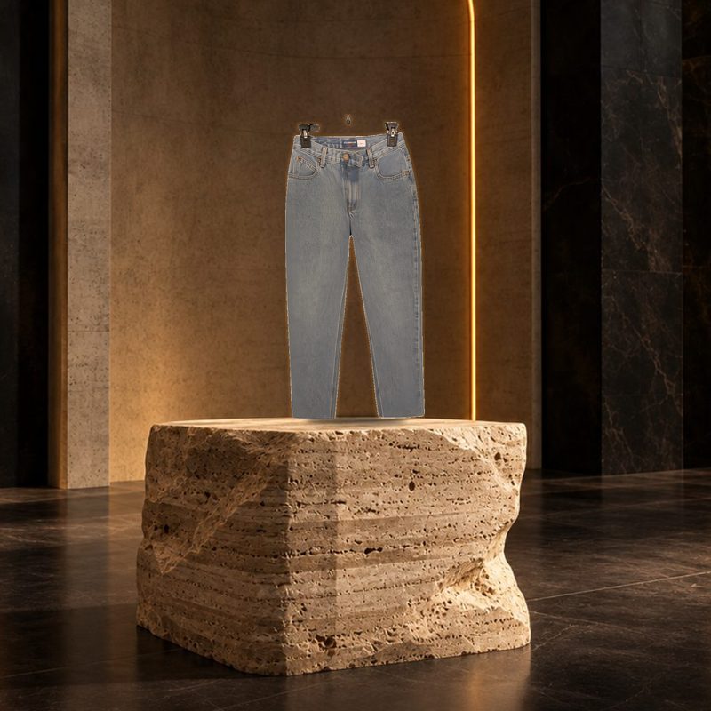 Vintage Stone Wash High-Rise Tapered Denim