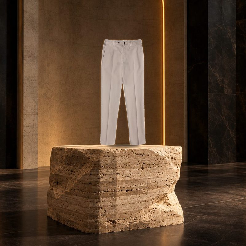 Vintage High-Rise Tapered Greige Trousers
