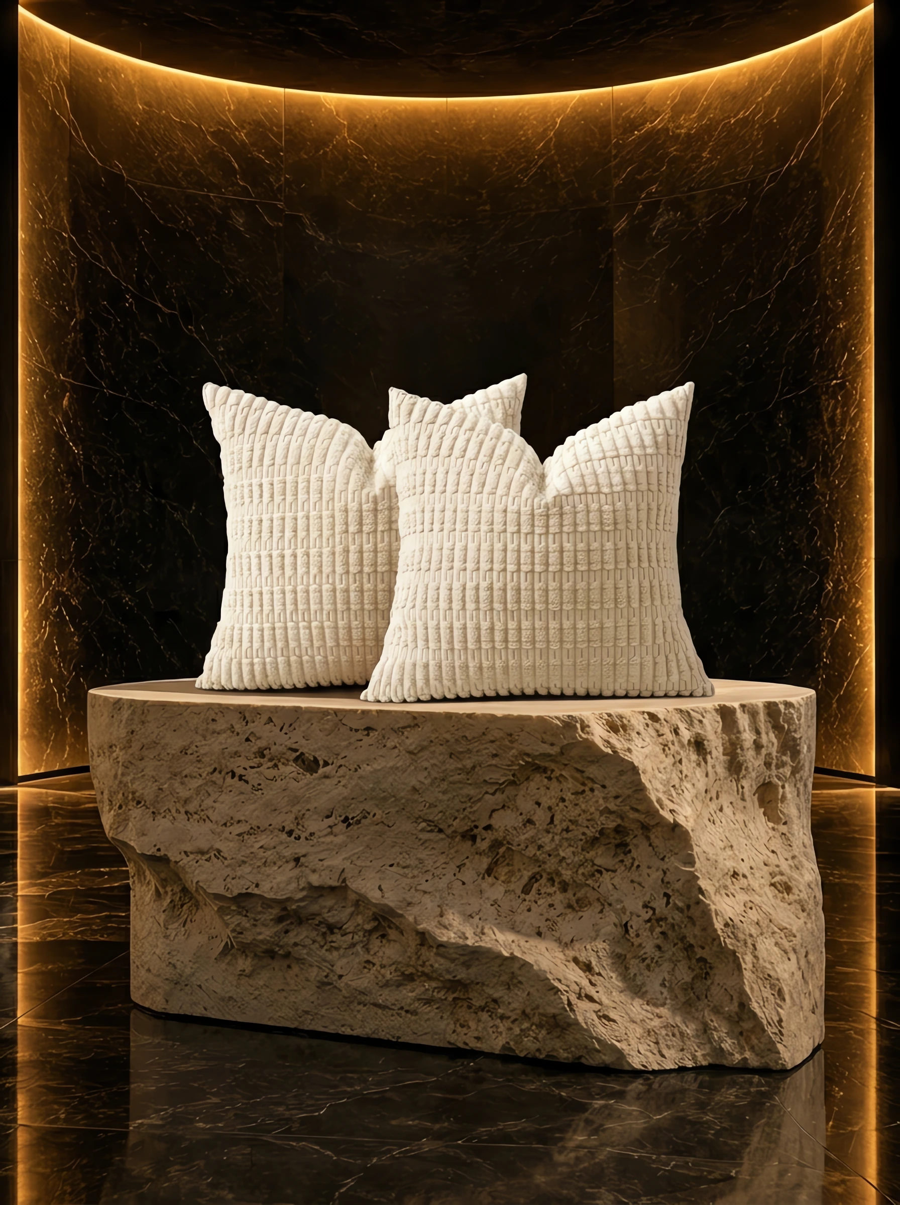 Miulee Corduroy Decorative Throw Pillow Covers 18x18 Cream White Pack of 2