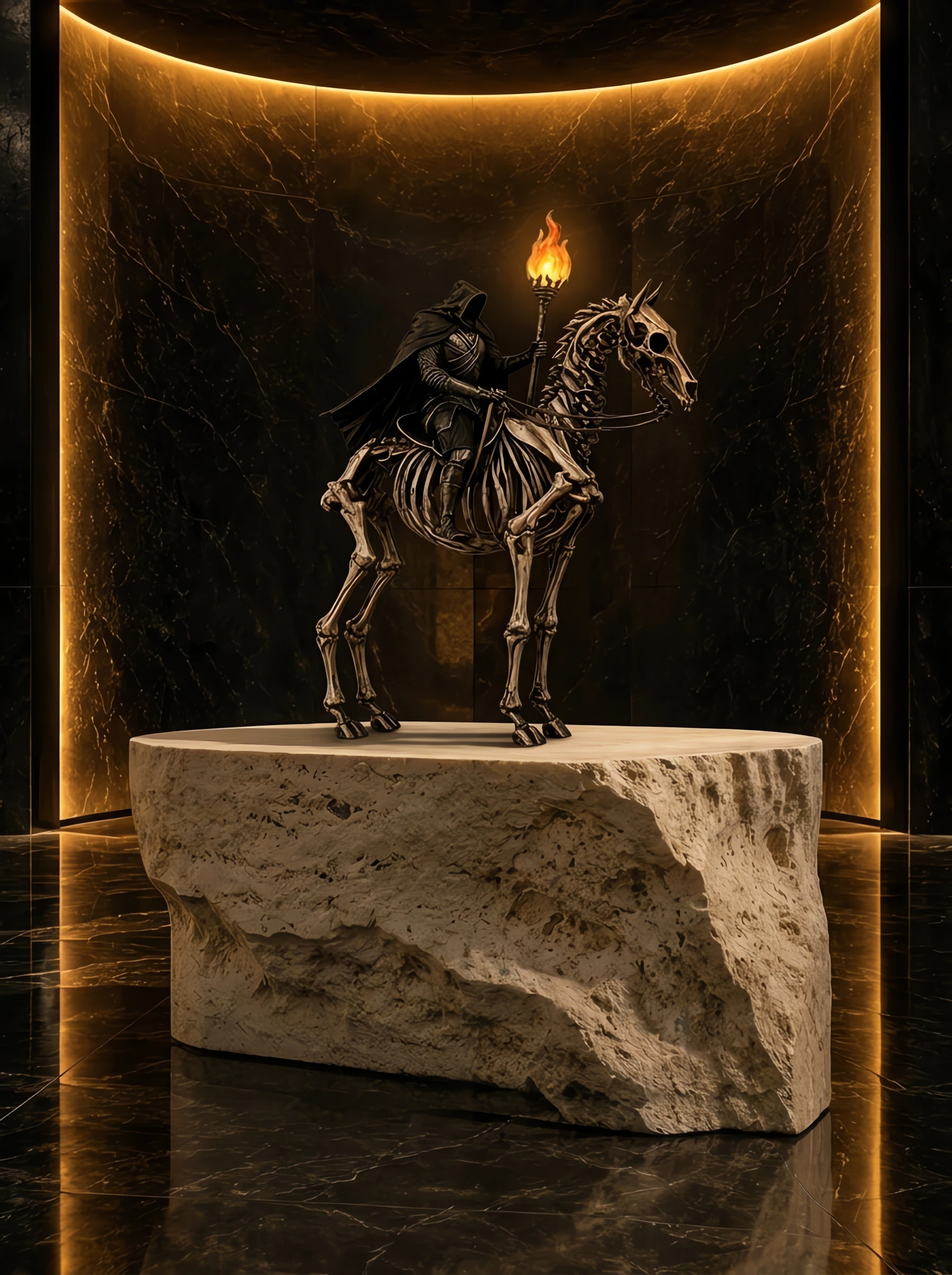 Lighted Gothic Headless Horseman Figurine
