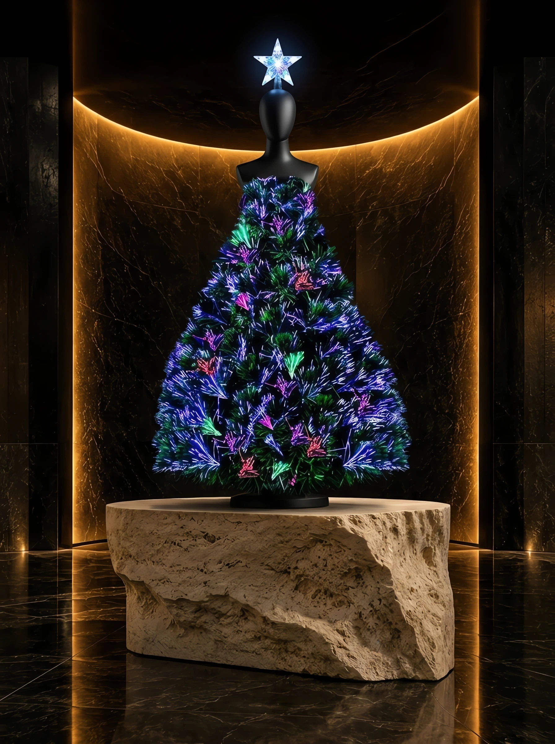 6' Fiber-Optic Star-Topped Christmas Tree