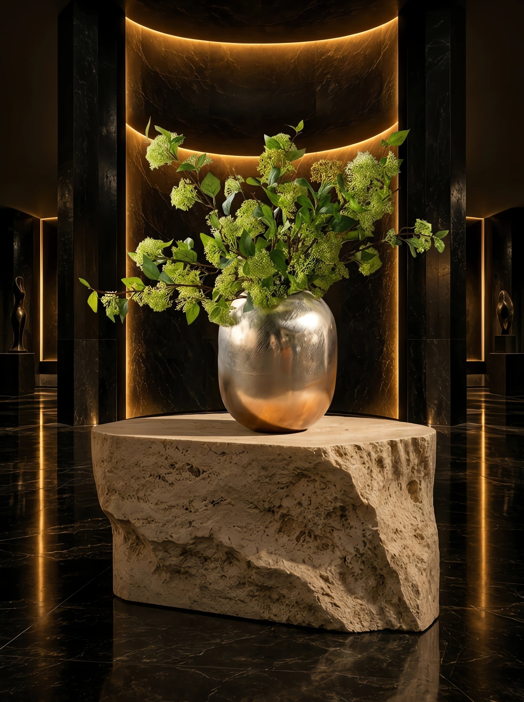 Aluminum Vase, Silver Streak