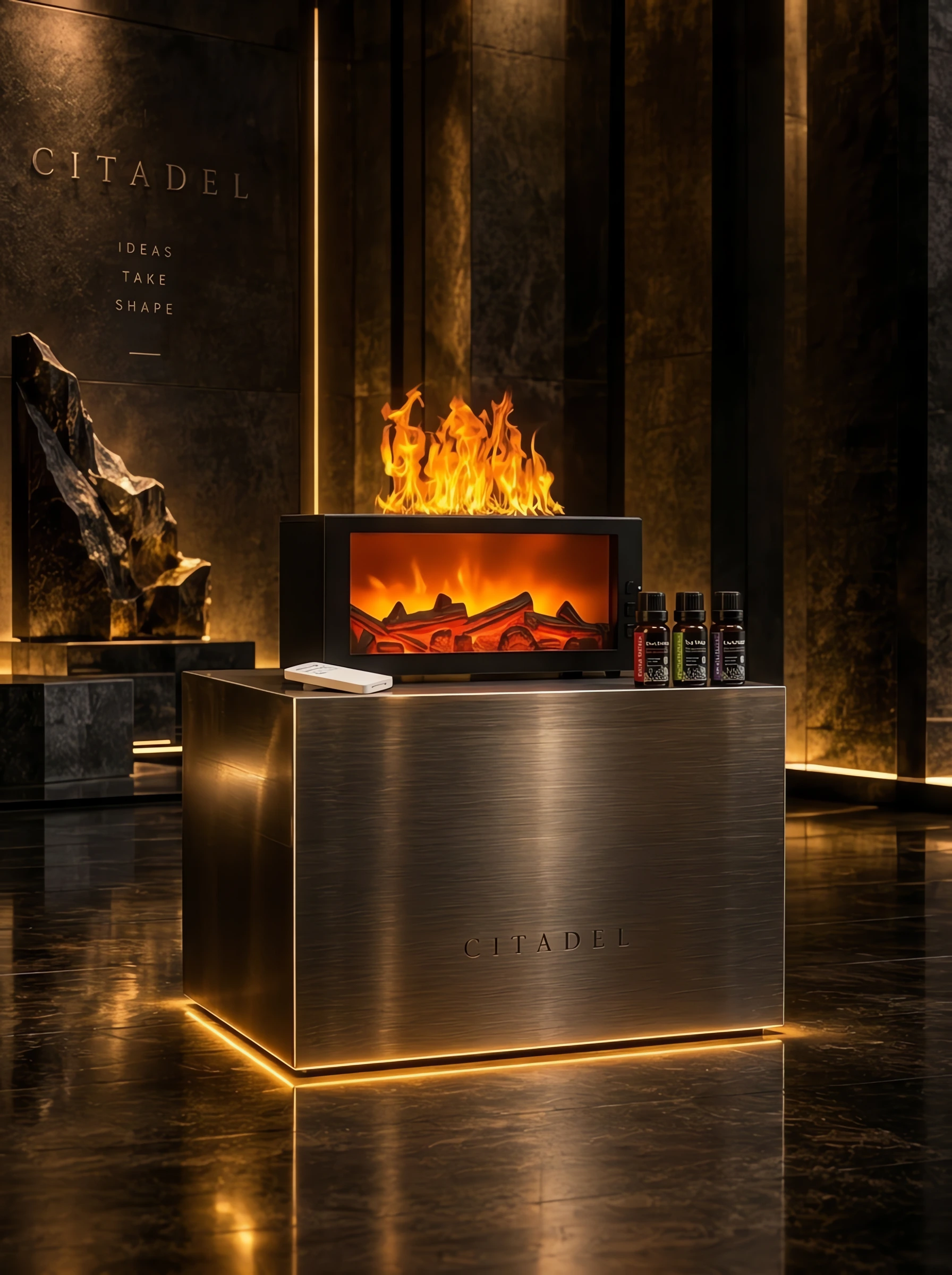 Flame-Effect Essential Oil Diffuser, 300 ml