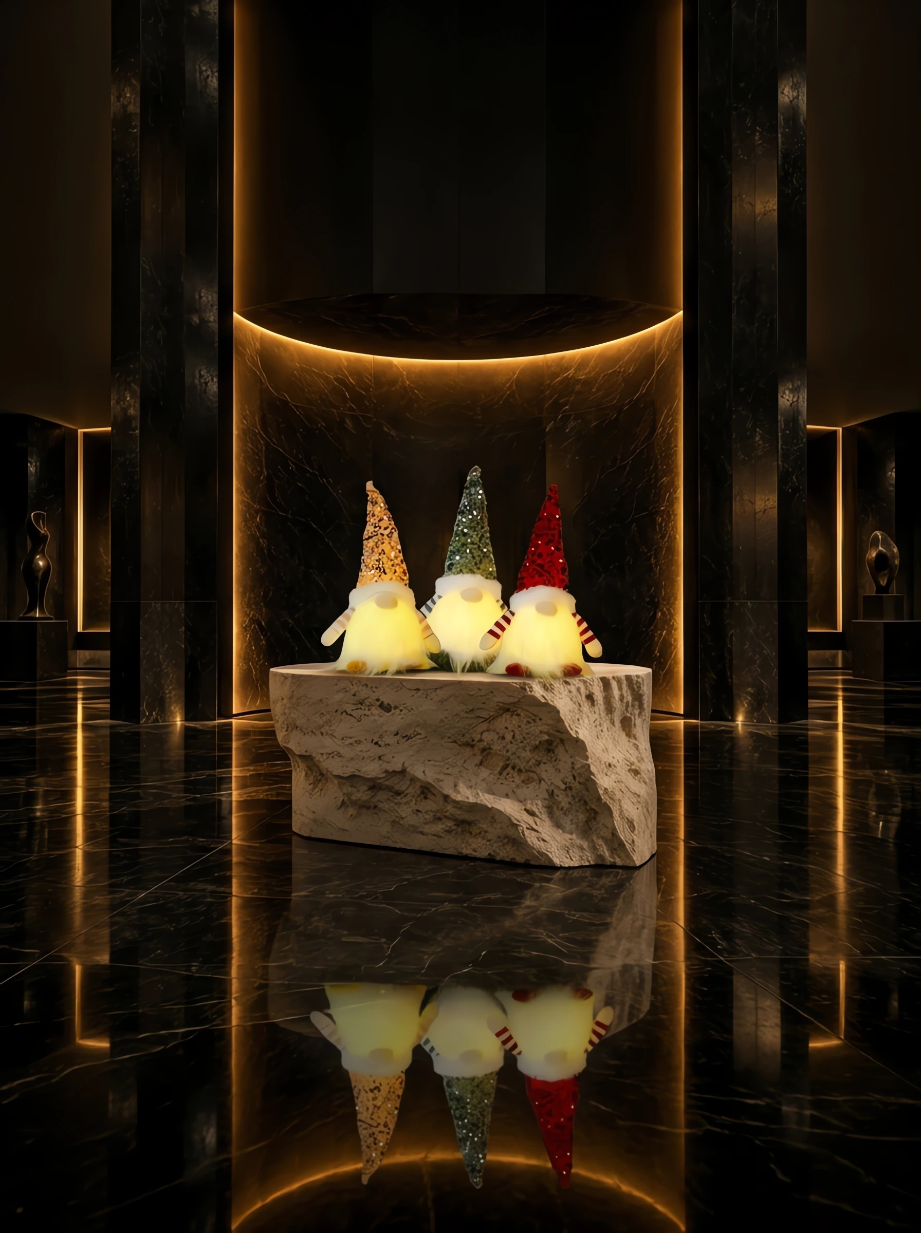 Light-Up Plush Gnome Trio, 12"