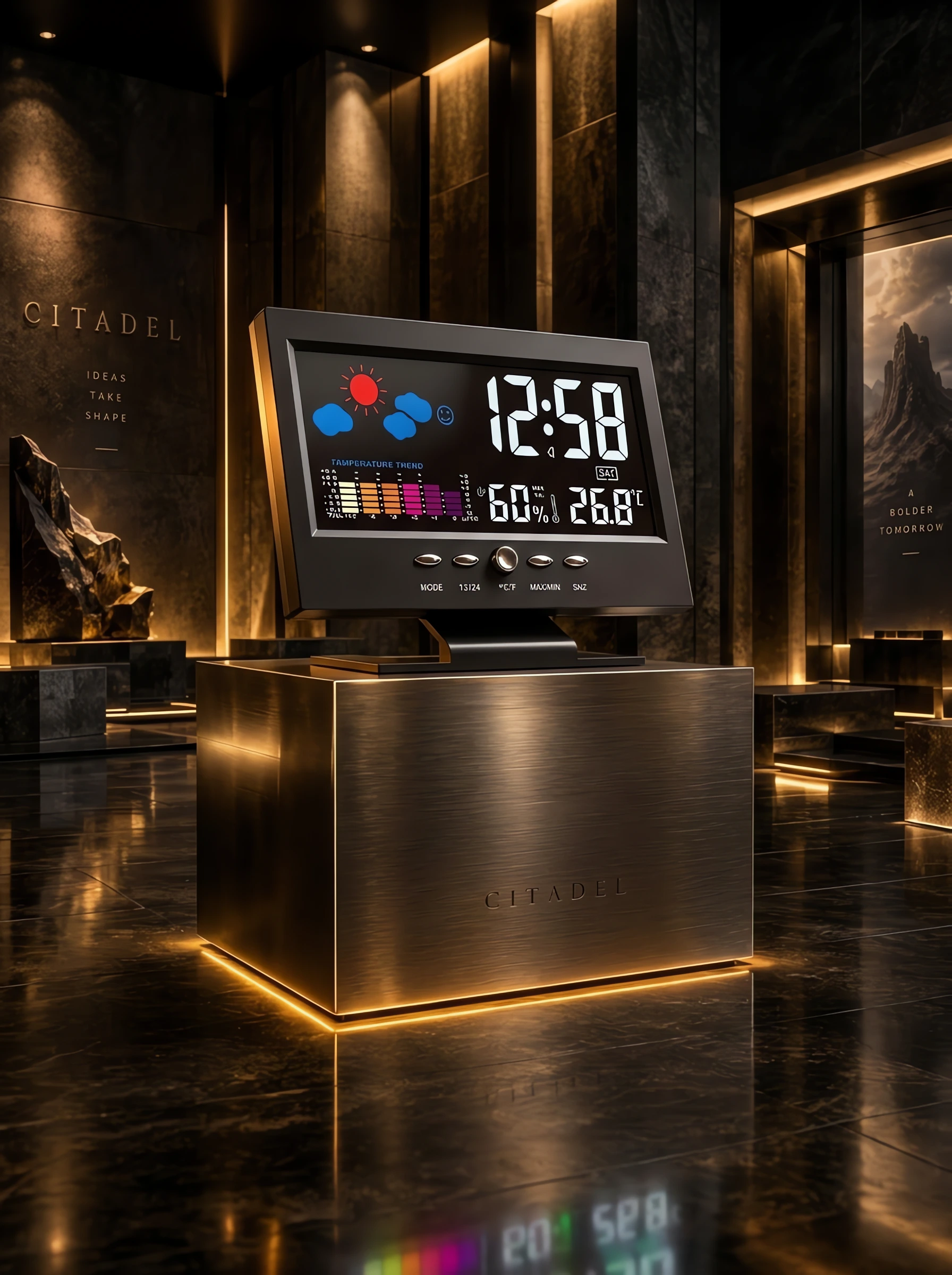 LED Alarm Clock with Weather Display